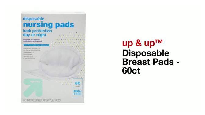 Disposable Breast Pads - 60ct - up &#38; up&#8482; (Color May Vary), 2 of 7, play video