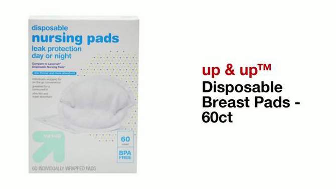Disposable Breast Pads - 60ct - up &#38; up&#8482; (Color May Vary), 2 of 5, play video