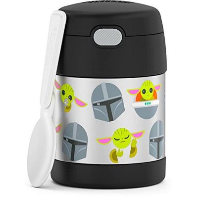 THERMOS FUNTAINER 10 Ounce Stainless Steel Vacuum Insulated Kids Food Jar with Spoon, Mandalorian