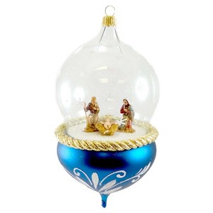 Italian Ornaments 7.0 Inch Nativity In Globe Ornament Italian Holy Family Tree Ornaments - 1 of 2