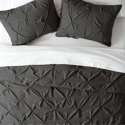 Gray Pintuck Design Ultra Soft King/California King Duvet Cover Set
