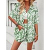 Women Summer 2 Piece Sets Printed Short Sleeve Tops Lounge Shorts Beach Vacation Outfits - 2 of 4