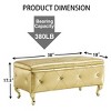 Sapphtopaz Storage Ottoman Upholstered Storage Bench Vanity Stool with Button Tufted Entryway Bench Footstool for Living Room, Entryway - 2 of 4