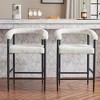 Okak Modern Bar Stools Set of 2, Upholstered Counter Height Chairs with Boucle Fabric and Metal Frame, Kitchen Island Bar Chairs for Dining Room - 3 of 4