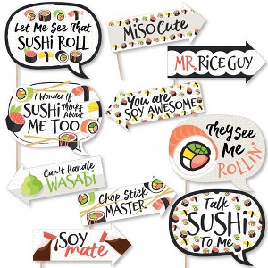 Big Dot of Happiness Funny Let's Roll - Sushi - Japanese Party Photo Booth Props Kit - 10 Piece - 1 of 4