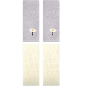REGALWOVEN 4 Pcs Soft Absorbent Cotton Bathroom Hand Towels 13" x 30" - 1 of 4