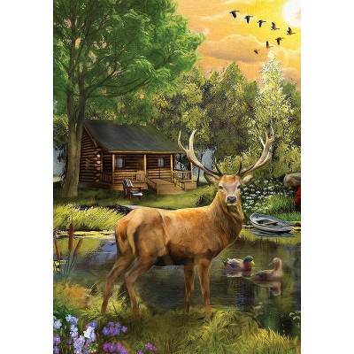 Great Outdoors Wildlife Elk Garden Flag in Multicolor Polyester