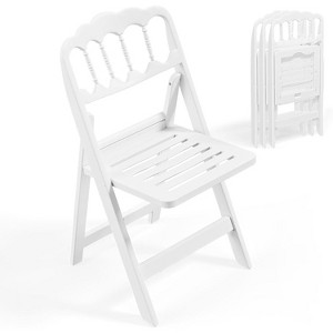 VINGLI 4-Pack White Resin Folding Chairs 350 lbs Capacity - 1 of 4
