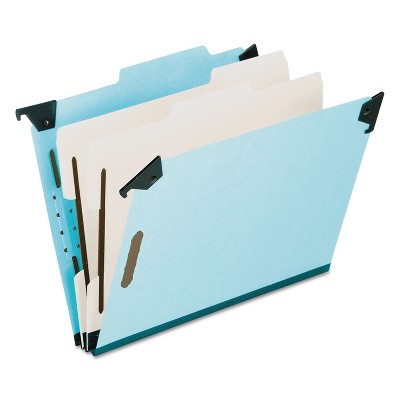 Pendaflex Pressboard Hanging Classi-Folder 2 Divider/6-Sections Legal 2/5 Tab Blue 59352