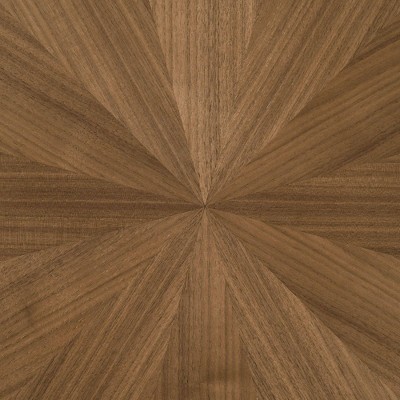 Walnut Round Mid-Century Modern Dining Table with Tapered Legs