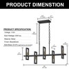 DORESshop 5-Light Black Linear Island Pendant Hanging Light Modern Farmhouse Chandelier Light for Kitchen Dining Room Restaurant - 4 of 4