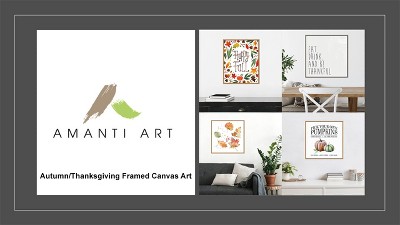 22''x22'' Autumn Leaves Framed Canvas Wall Art