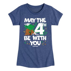 Girls' - Star Wars - Yoda May The 4Th Fitted Short Sleeve Graphic T-Shirt - 1 of 4