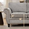 109.5" Chenille Modular L-Shaped 6-Seater Sectional Sofa, Rolled Armrest, 7 Cushions - 3 of 4