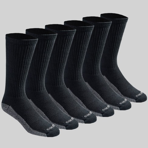 Men's Big Tall Dri-tech Moisture Control Casual Socks 6pk - Black 12-14 : Target