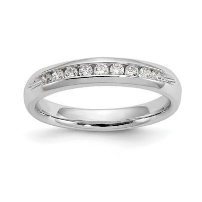 Black Bow Jewelry 14K White Gold 1/8 to 1/2 Ctw Lab Created Diamond Channel Tapered Band