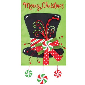 Home & Garden Whimsy Top Hat Applique Flag  -  One Garden Flag 18 Inches -  Double Sided  -  4507Fm  -  Polyester  -  Multicolored - 1 of 3