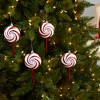 Nearly Natural 7-in Candy Cane Lollipop Holiday Deluxe Christmas Shatterproof Ornament Set of 4 - 2 of 3