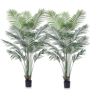 Dr.Planzen Artificial Palm in Pot Set, 5.5FT Faux Green Palm Plant, Fake Palm Tree for Home Decor (Set of 2) - 1 of 4