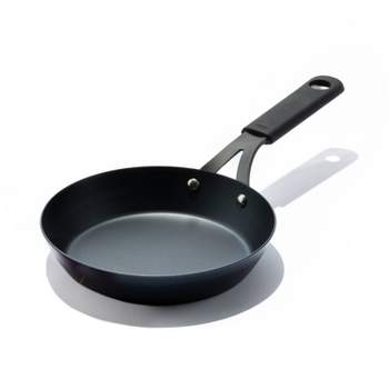 OXO 8" Steel Open Frypan with Silicone Sleeve Black