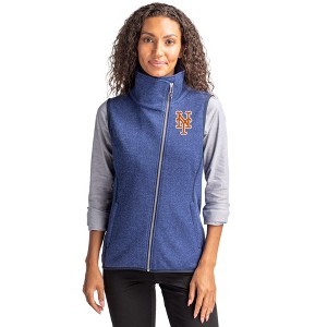 New York Mets Cutter & Buck Mainsail Sweater Knit Womens Asymmetrical Vest - 1 of 1