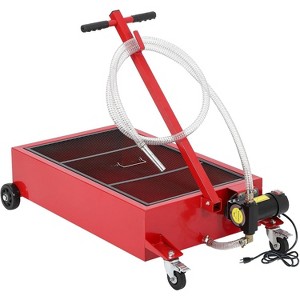 Acekool 25 Gallon Oil Drain Pan Cart, Low Profile Oil Change Pan with 8ft Hose, Folding Handle, Rolling Wheels, Garage Tool for Car, SUV, Truck, RV - 1 of 4