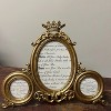Slickblue Retro Crown Photo Frame, Metal with Gold Finish, Oval Center and Two Round Side Frames - 4 of 4