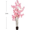 180cm Artificial Cherry Blossom Tree in Pot - Large Pink Blossom Artificial Plant for Home, Office & Event Decoration - 2 of 4