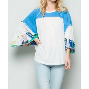 Women's Fun & Flirty Color Block Top - SEE AND BE SEEN - 1 of 4