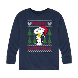Boys' - Peanuts - Christmas Fun Long Sleeve Graphic T-Shirt - 1 of 4
