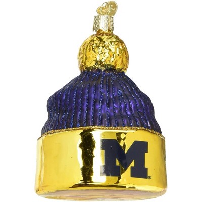 Old World Christmas Glass Blown Ornament, Michigan Beanie