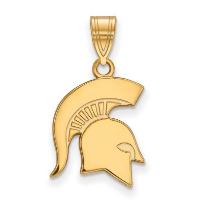 Black Bow Jewelry 14k Yellow Gold Michigan State Spartans NCAA Medium Pendant