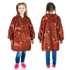 Catalonia Blanket Hoodie Sweatshirt for Kid, Fleece Snuggy Soft Wearable Blanket Pullover 4-12 Years Boy Girl Cozy Warm Gift - 1 of 4