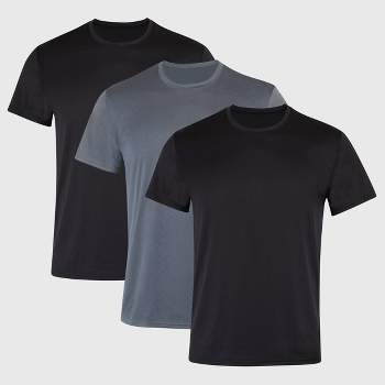 Hanes Premium Men's X-Temp Mesh Short Sleeve Crewneck T-Shirt 3pk - Black/Gray