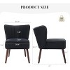 Accent Chair Set of 2, Velvet Wingback Lounge Chair with Wood Legs, Mid-Century Style Plush Upholstered Chair for Living Room, Bedroom - 2 of 4