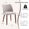 Linen Dining Chair Set, Upholstered Fabric Kitchen Chairs with Wood Legs, Wing Backrest, Thick Cushions, Leveling Feet. for Dining Room, Living Room - 3 of 4