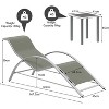 Patio Chaise Lounge Set of 3, Outdoor Reclining Pool Chairs with Side Tables All-Weather Sun Loungers for Poolside, Beach, Balcony - 2 of 4