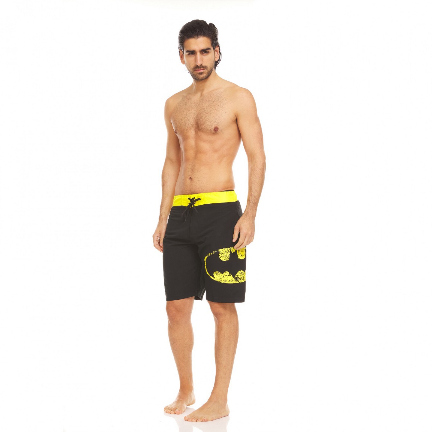 Мужские шорты Batman Symbol Heather Black Board Shorts - XLarge (40-42), цвет: Меланжевый чёрный — фото 6