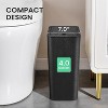 Aoibox 2 Pack Small Trash Can with Press Top Lid, 4 Gallon Garbage Bin with Pop-Up Lid for Bathroom, Office, Bedroom, Living Room, Black - 2 of 4