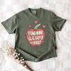 Simply Sage Market Teaching Is A Work Of Heart Apple Garment Dyed Tee - 3 of 4