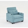 LOVMOR Single/Two Pull Out Sleeper Chair Bed, Convertible Futon Sofa Chair Bed, Sofa Couch Bed with USB Ports, Pillow, Cup Holders, Side Pockets - 4 of 4