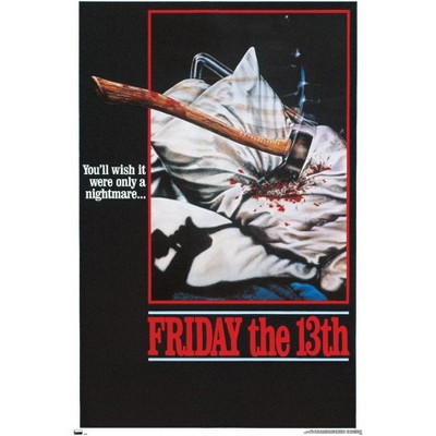 Trends International Friday The 13th - Slasher One Sheet Framed Wall Poster  Prints Black Framed Version 22.375 x 34