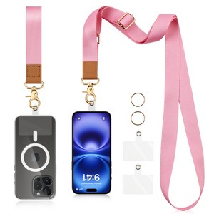 Vena Phone Lanyard, Universal Cell Phone Strap Crossbody Neck and Wrist Strap Phone Holder, Adjustable & Detachable Cell Phone Lanyard Strap, Pink - 1 of 4