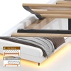 Kumasinova Floating Bed Frame,Upholstered Bed Frames with LED Light,Charging Station,Platform Bed with Headboard&Hidden Storage Space,Beige - 3 of 4