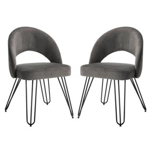 Set of 2 Dining Chairs Dark Gray - Safavieh