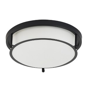 Dewdrop Modern  Flush Mount Ceiling Light, Round Drum Fixture with Frosted Glass Shade for Bedroom Hallway Living Room - 1 of 4