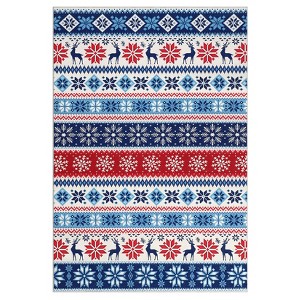 COZONY Christmas Holiday Themed Washable Non Slip Runner Rug for Hallway Kitchen Bedroom - 1 of 4