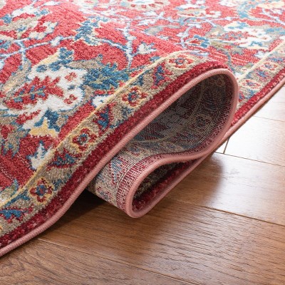 Rust and Ivory Synthetic Rectangular Area Rug, 5'1" x 7'5"