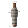FURNIinspire Decorative Vases Classic Neat Floor Vase Tall Freestanding Flower Holder, Living Room Rattan Floor Vase Decor, Gray, 11"*11"*5.5" - 3 of 4