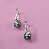 Ross-Simons 9-9.5mm Black Cultured Tahitian Pearl Drop Earrings With Diamond Accents in Sterling Silver - 3 of 4